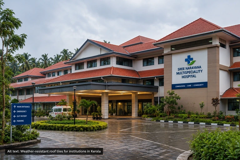 Weather-resistant roof tiles for institutions in Kerala