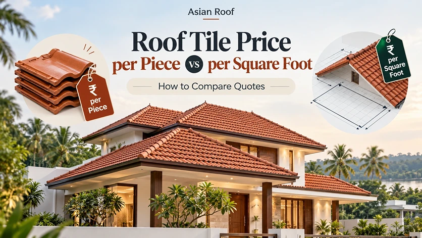 Roof tile price per piece vs per square foot comparison.