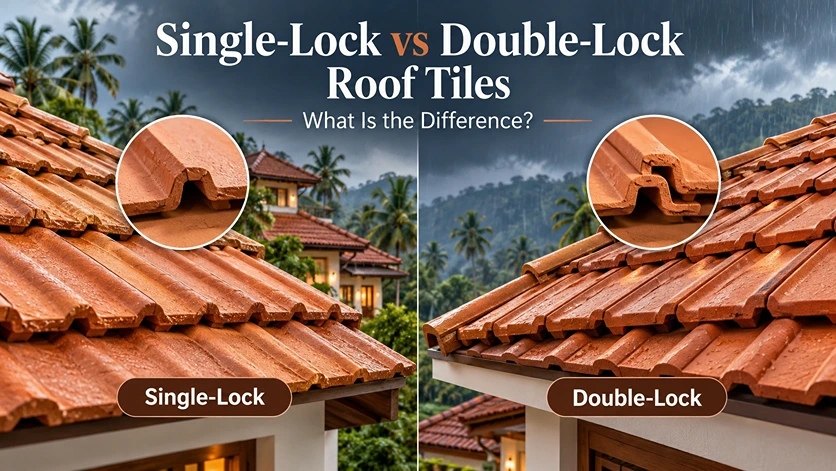 Single-Lock vs Double-Lock Interlocking Roof Tiles in Kerala.